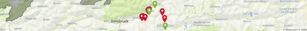 Kartenansicht für Apotheken-Notdienste in der Nähe von Schwaz (Tirol)